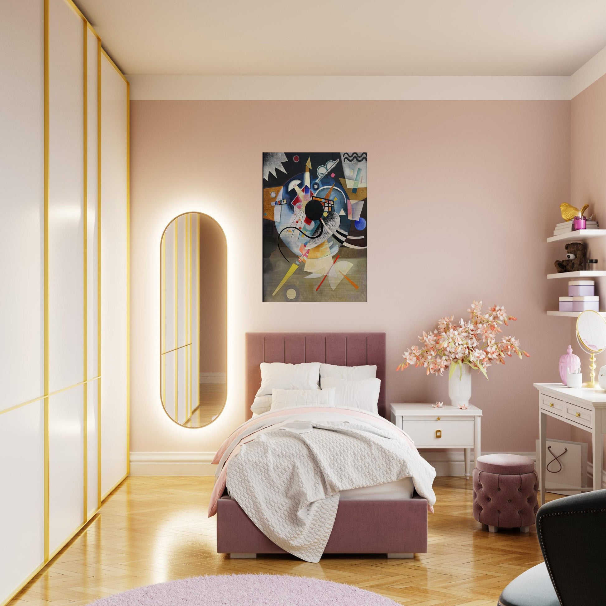 A CENTRE 1924 - Wassily Kandinsky Brushed Aluminum Print - 70x100 cm / 28x40 inches | Wassily Kandinsky Aluminum Print | Wassily Kandinsky Prints
