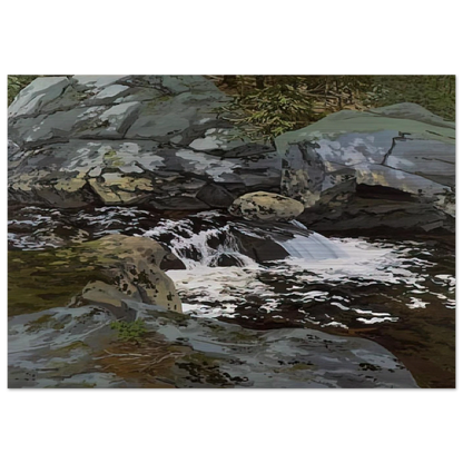Cascade - 1974 - Neil Welliver Brushed Aluminum Print - 70x100 cm / 28x40 inches | Neil Welliver Aluminum Print | Neil Welliver Prints