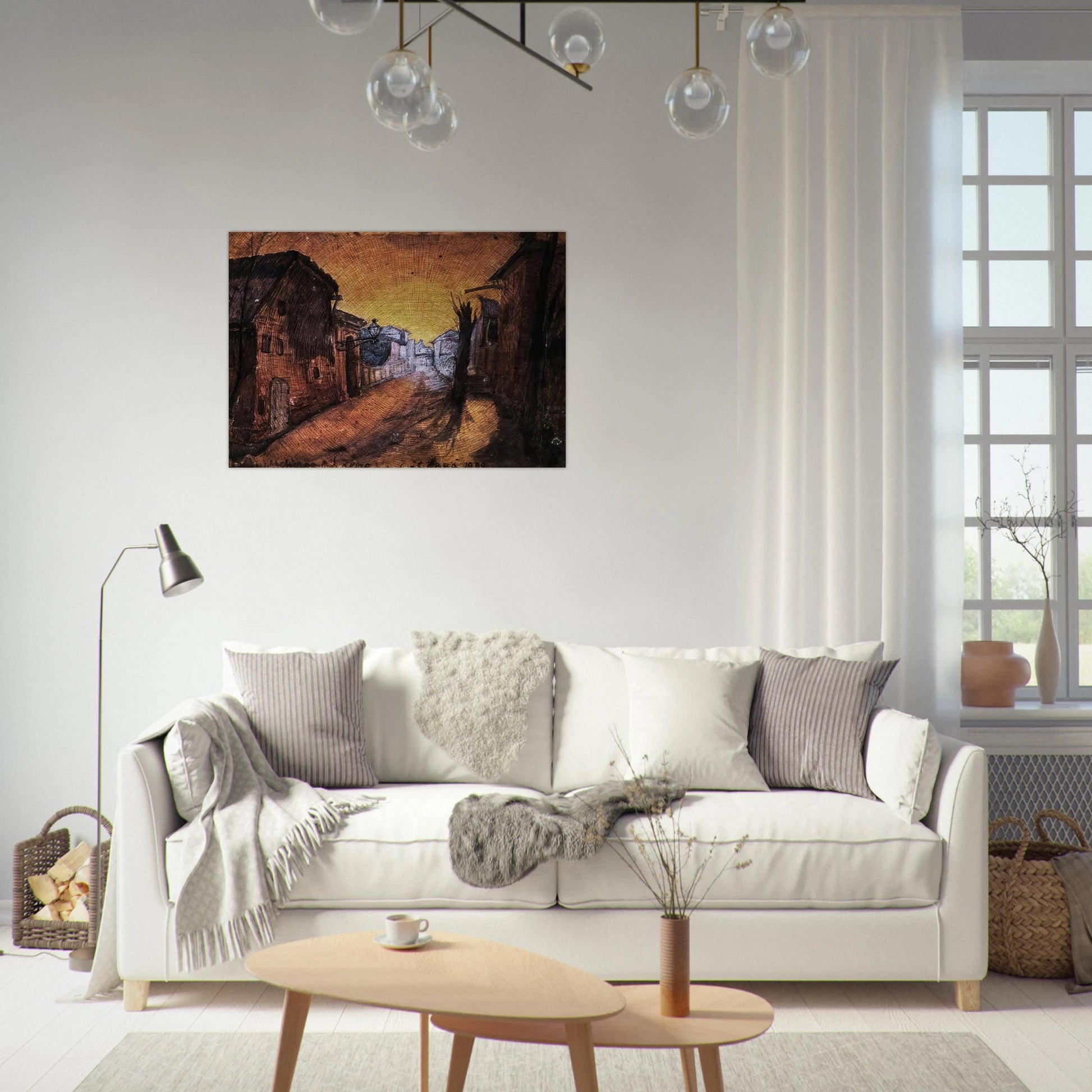 LA STRADA DI CASA 1900 - Carlo Carra Brushed Aluminum Print - 70x100 cm / 28x40 inches | Carlo Carra Aluminum Print | Carlo Carra Prints
