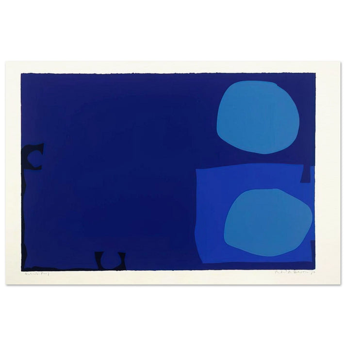 Four Blues Two Discs - 1970 - Patrick Heron Art Prints - 100x150 cm / 40x60″ inches | Patrick Heron Poster | Patrick Heron Prints