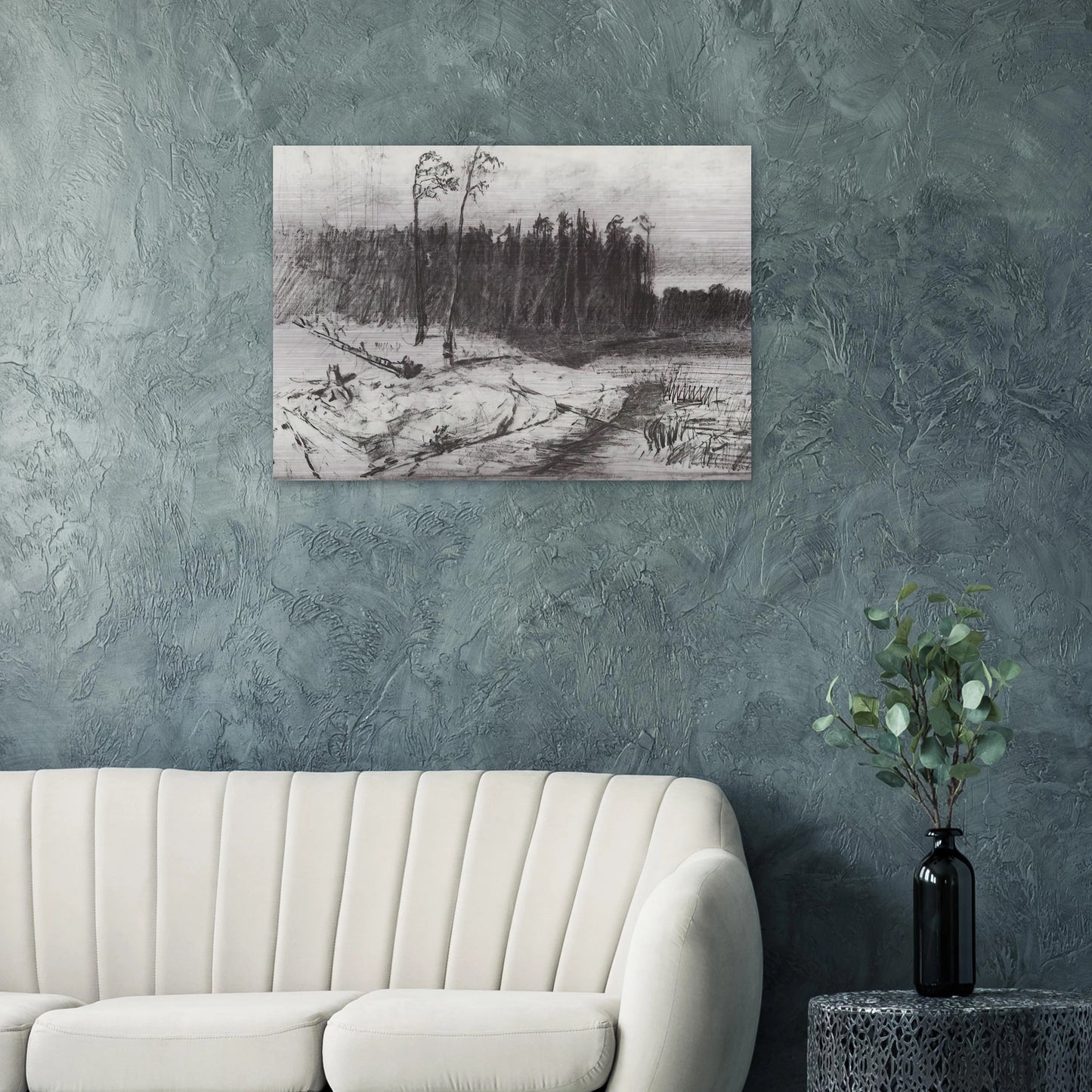 Forest near the water - Arkhyp Kuindzhi Brushed Aluminum Print - 70x100 cm / 28x40 inches | Arkhyp Kuindzhi Aluminum Print | Arkhyp Kuindzhi Prints
