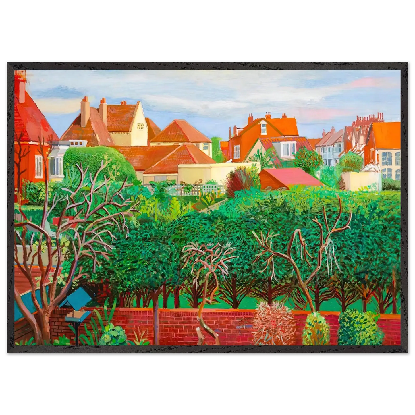 David Hockney - David Hockney Wall art - A2 (42 x 59.4  cm) - Premium Wooden Framed Poster With Fine Art Paper - White frame