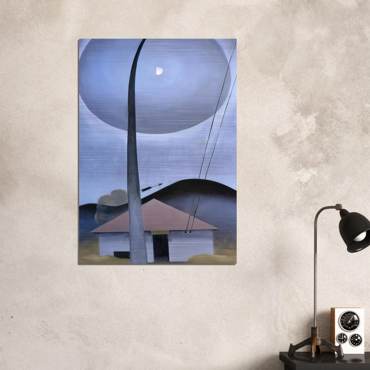 Little House with Flagpole - Georgia O'Keeffe Brushed Aluminum Print - 70x100 cm / 28x40 inches | Georgia O'Keeffe Aluminum Print | Georgia O'Keeffe Prints