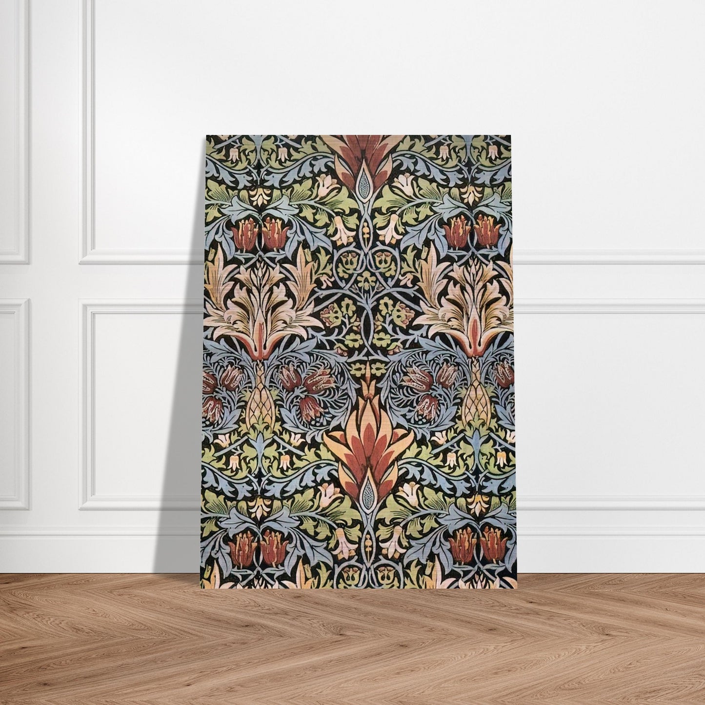 SNAKESHEAD PRINTED TEXTILE 1876 - William Morris Brushed Aluminum Print - 70x100 cm / 28x40 inches | William Morris Aluminum Print | William Morris Prints