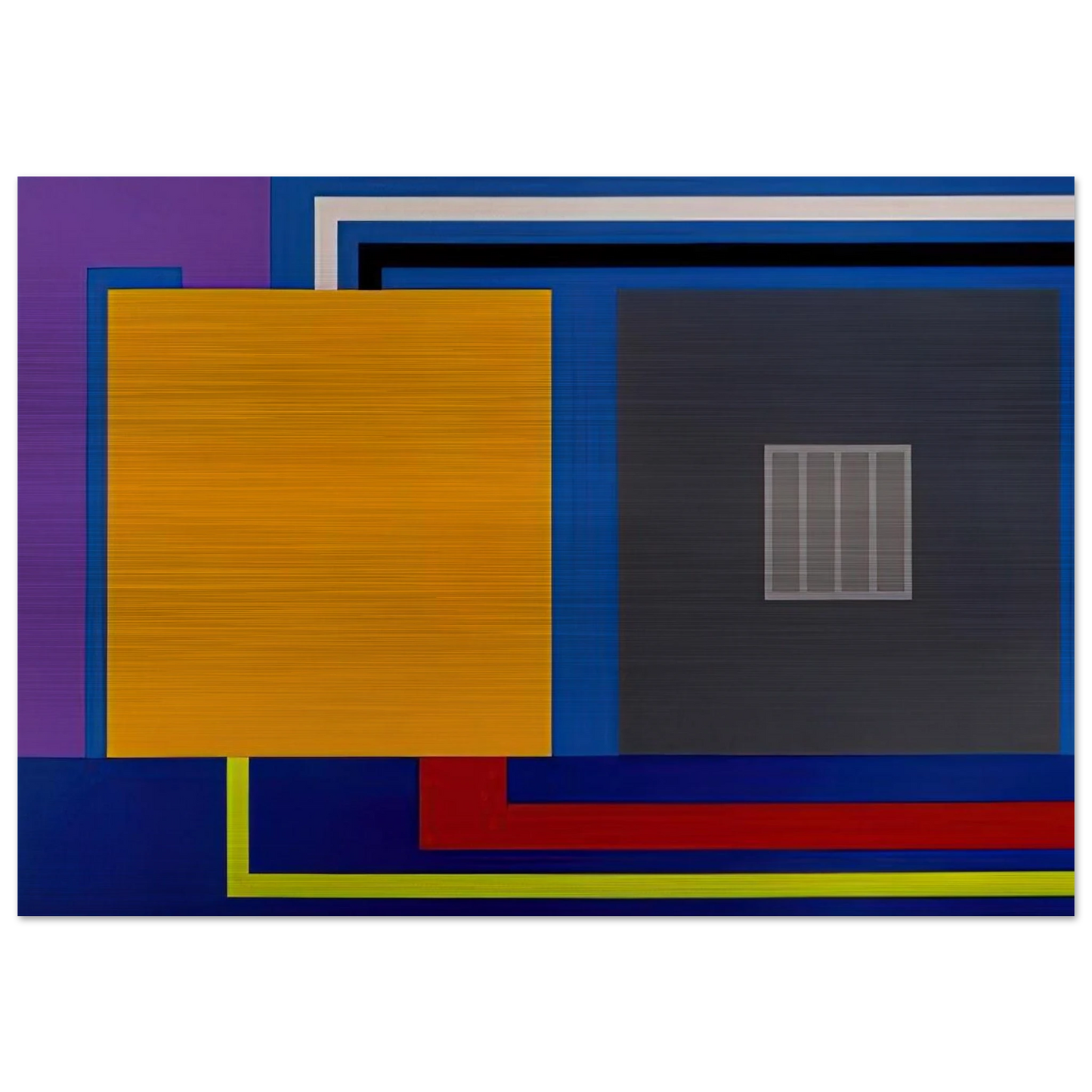 A Perfect World - 1993 - Peter Halley Brushed Aluminum Print - 70x100 cm / 28x40 inches | Peter Halley Aluminum Print | Peter Halley Prints