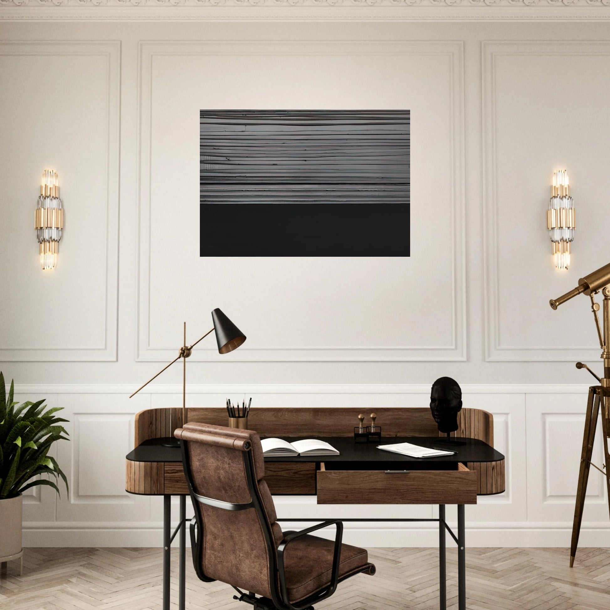 Peinture 12 November 2008 diptyque - 2008 - Pierre Soulages Brushed Aluminum Print - 70x100 cm / 28x40 inches | Pierre Soulages Aluminum Print | Pierre Soulages Prints