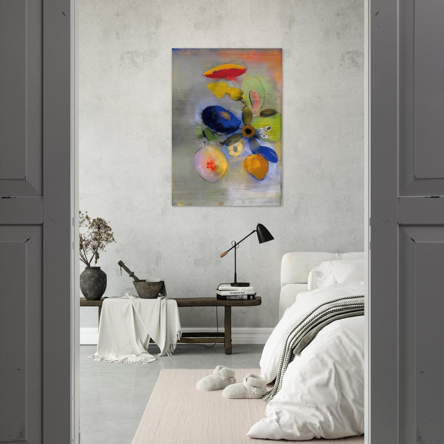 FLOWERS 3 - Odilon Redon Brushed Aluminum Print - 70x100 cm / 28x40 inches | Odilon Redon Aluminum Print | Odilon Redon Prints
