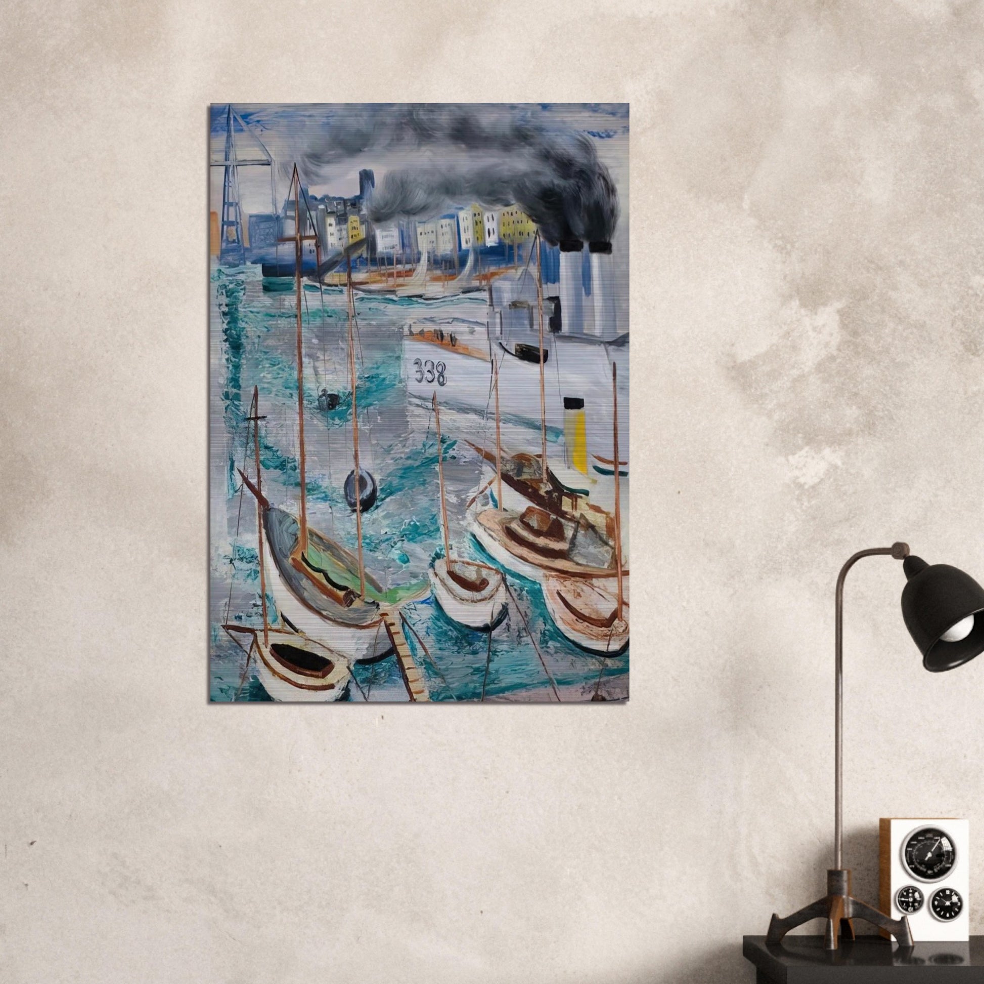 MARSEILLE PORT 1 - Moise Kisling Brushed Aluminum Print - 70x100 cm / 28x40 inches | Moise Kisling Aluminum Print | Moise Kisling Prints