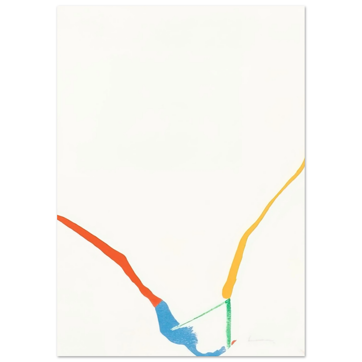 Helen Frankenthaler - What Red Lines Can Do - 1970 Wall art - 21x29.7 cm / 8x12" - Premium Wooden Framed Poster With Fine Art Paper-canvas - Wood frame