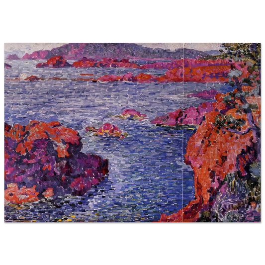 ROCKS AT ANTHEOR 1906 - Theo van Rysselberghe Brushed Aluminum Print - 70x100 cm / 28x40 inches | Theo van Rysselberghe Aluminum Print | Theo van Rysselberghe Prints