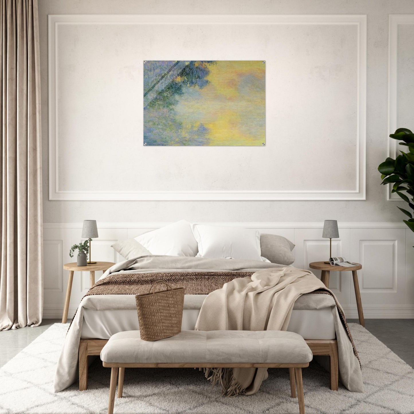 Misty Morning on the Seine, Sunrise - claude monet Acrylic Print - 70x100 cm / 28x40″ inches