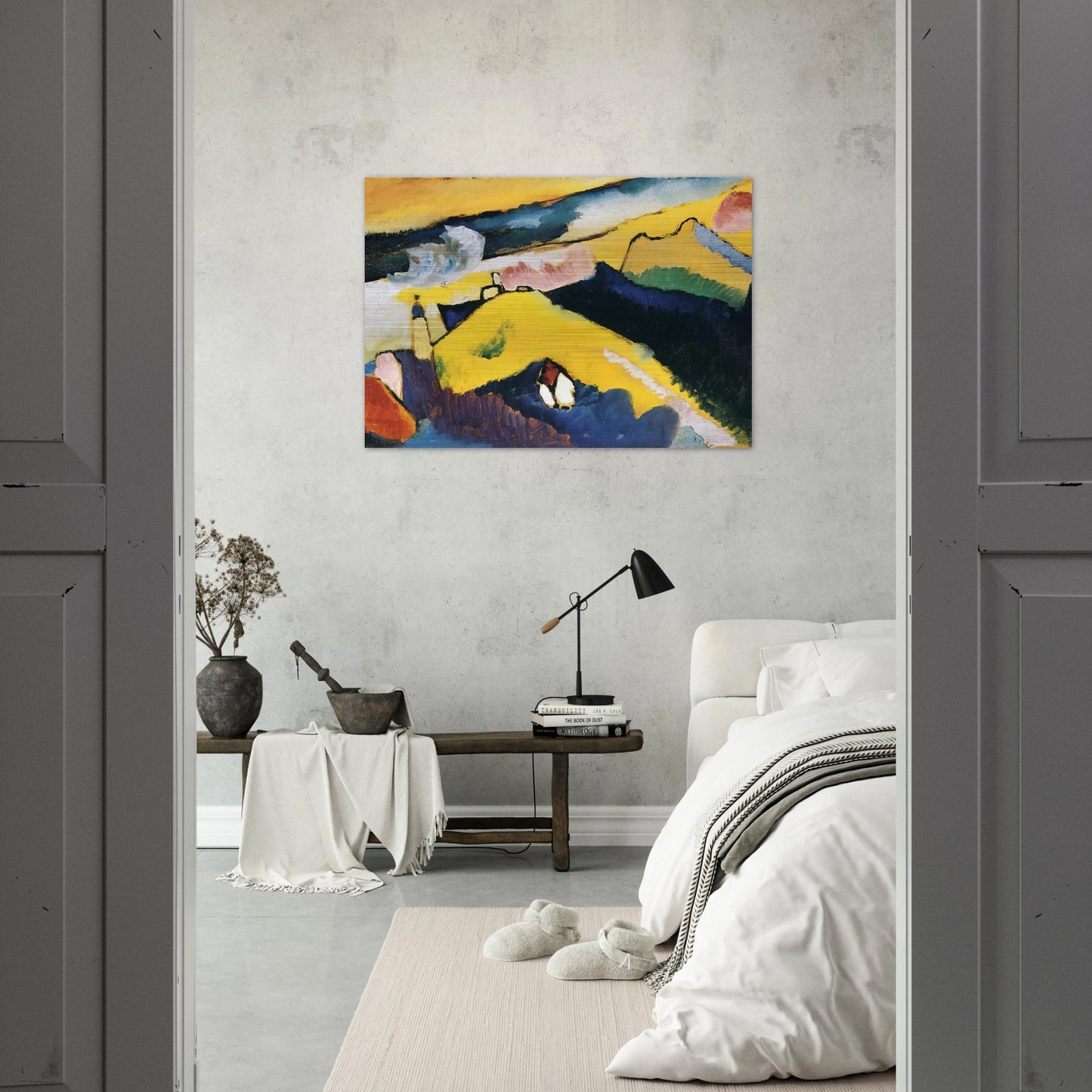 MOUNTAIN LANDSCAPE WITH CHURCH 1910 - Wassily Kandinsky Brushed Aluminum Print - 70x100 cm / 28x40 inches | Wassily Kandinsky Aluminum Print | Wassily Kandinsky Prints