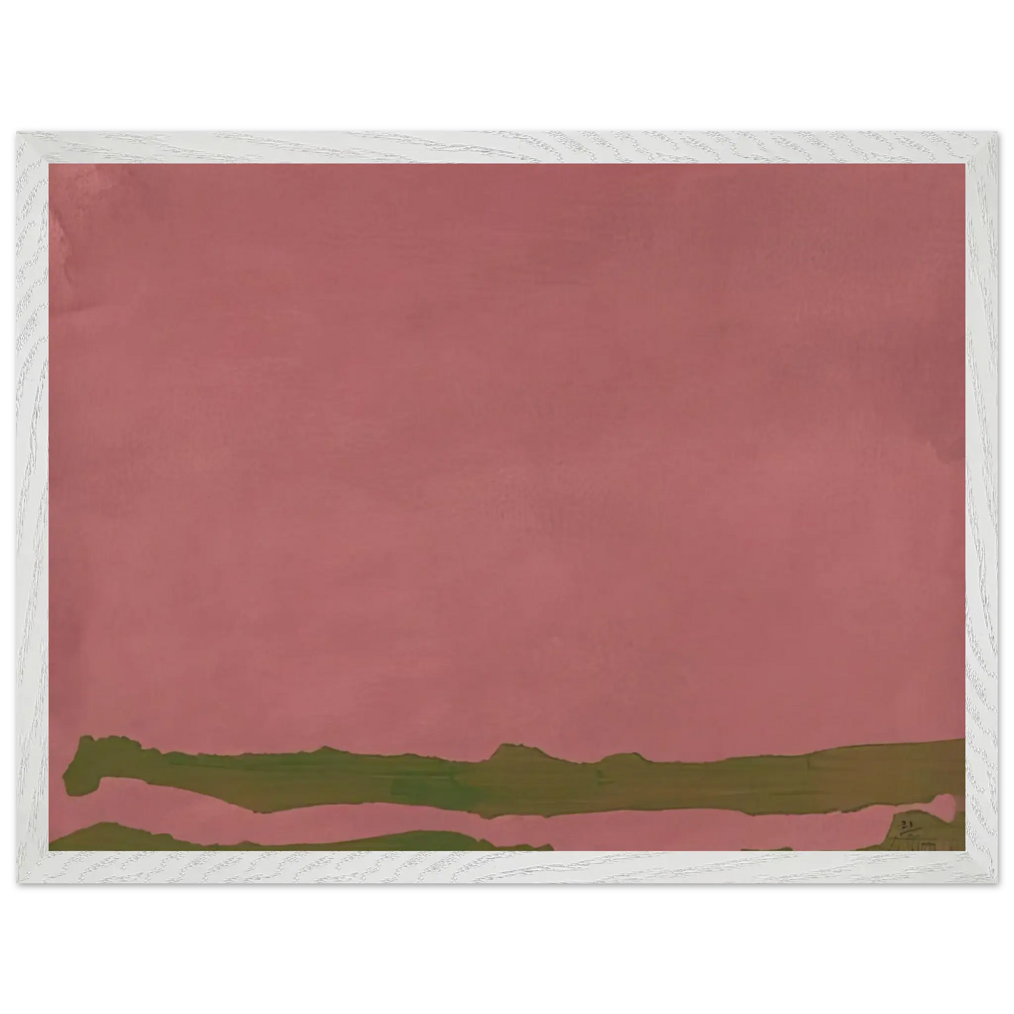 Helen Frankenthaler - Green Likes Mauve - 1970 Wall art - A1 (59.4 x 84.1  cm) - Premium Wooden Framed Poster With Fine Art Paper - Wood frame
