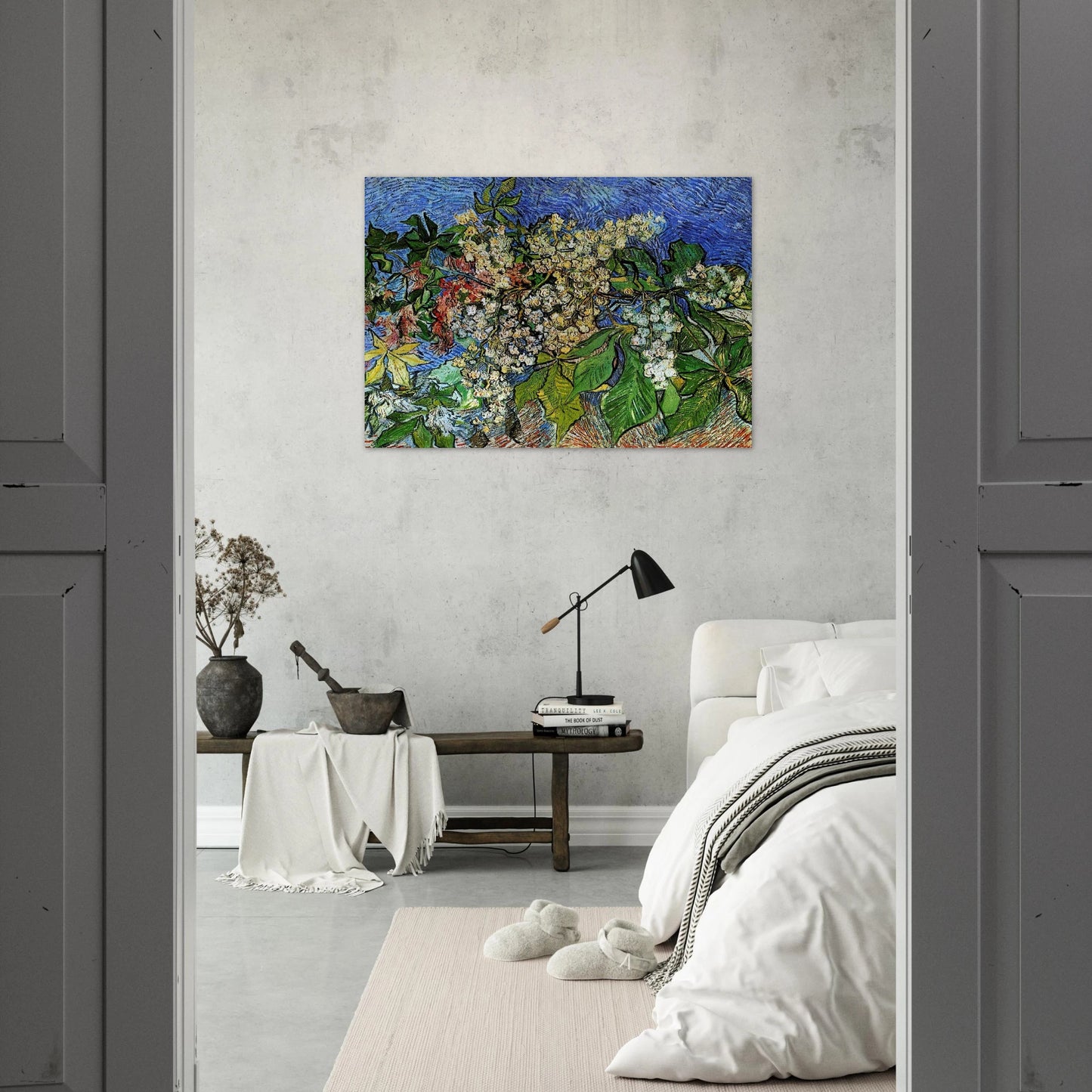 Blossoming Chestnut Branches - Vincent van Gogh Brushed Aluminum Print - 70x100 cm / 28x40 inches | Vincent van Gogh Aluminum Print | Vincent van Gogh Prints