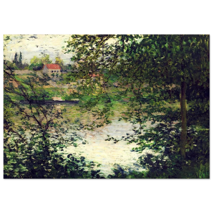 Ile de La Grande Jatte Through the Trees - claude monet Brushed Aluminum Print - 70x100 cm / 28x40 inches | claude monet Aluminum Print | claude monet Prints