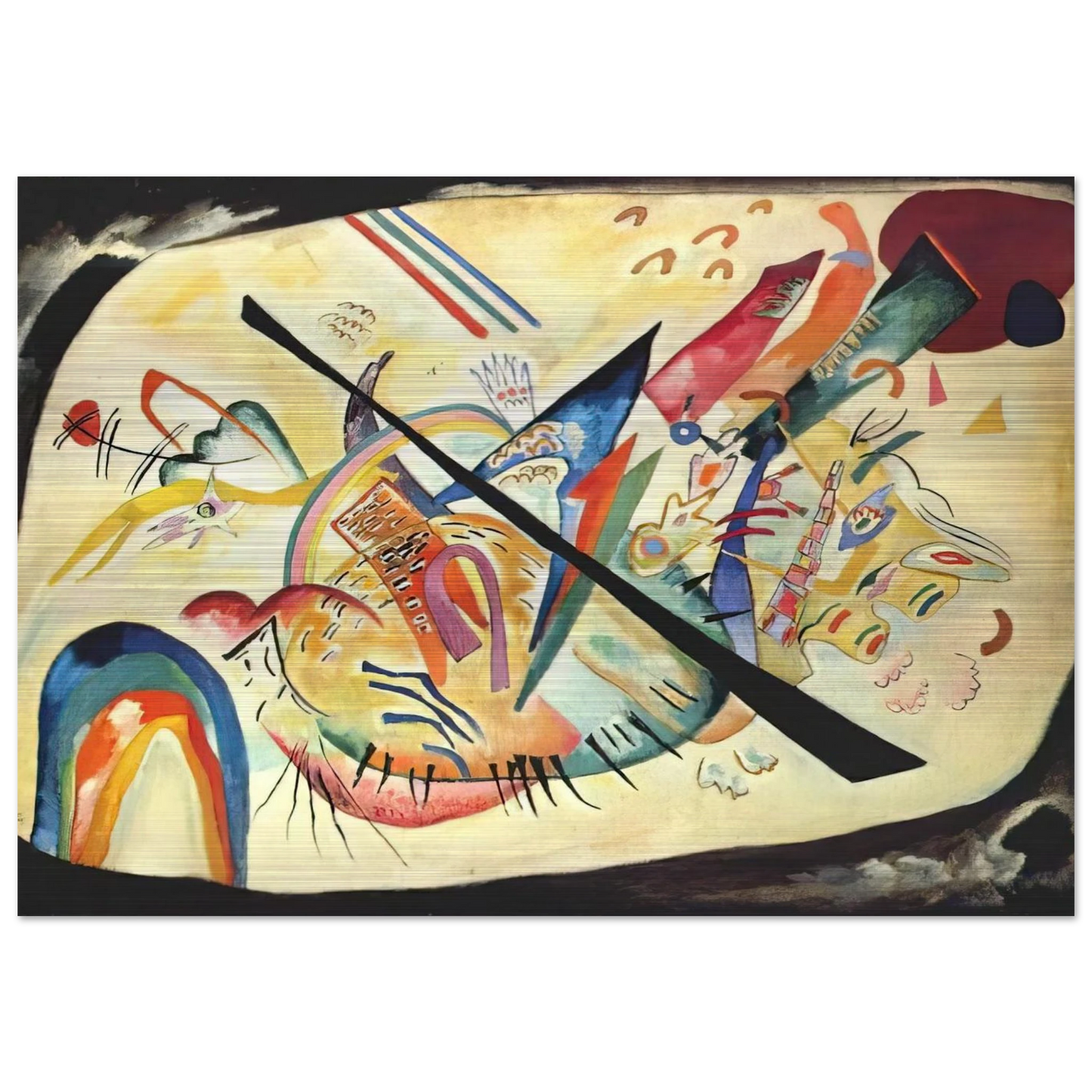 WHITE OVAL 1919 - Wassily Kandinsky Brushed Aluminum Print - 70x100 cm / 28x40 inches | Wassily Kandinsky Aluminum Print | Wassily Kandinsky Prints