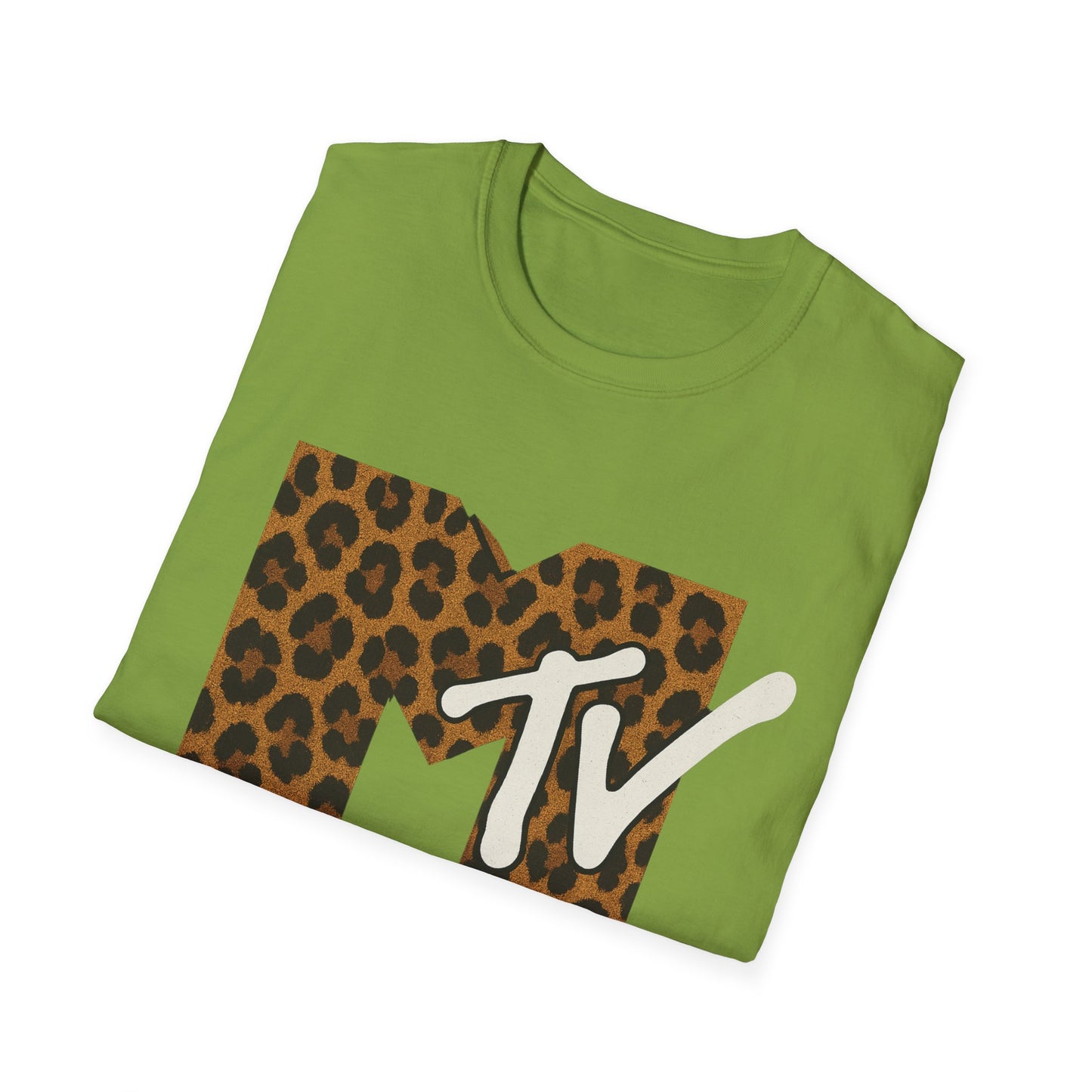 Camiseta gráfica vintage con estampado de guepardo de MTV, camiseta retro de música, televisión, banda de los años 80 y 90, camiseta unisex con estampado animal de rock