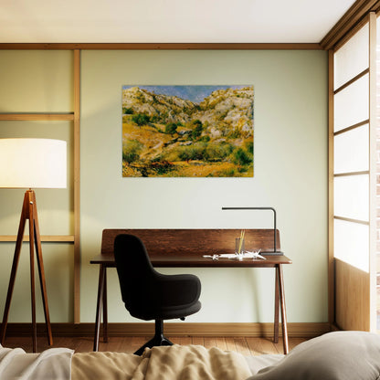 Rocky Craggs at l'Estaque - Pierre-Auguste Renoir Brushed Aluminum Print - 70x100 cm / 28x40 inches | Pierre-Auguste Renoir Aluminum Print | Pierre-Auguste Renoir Prints
