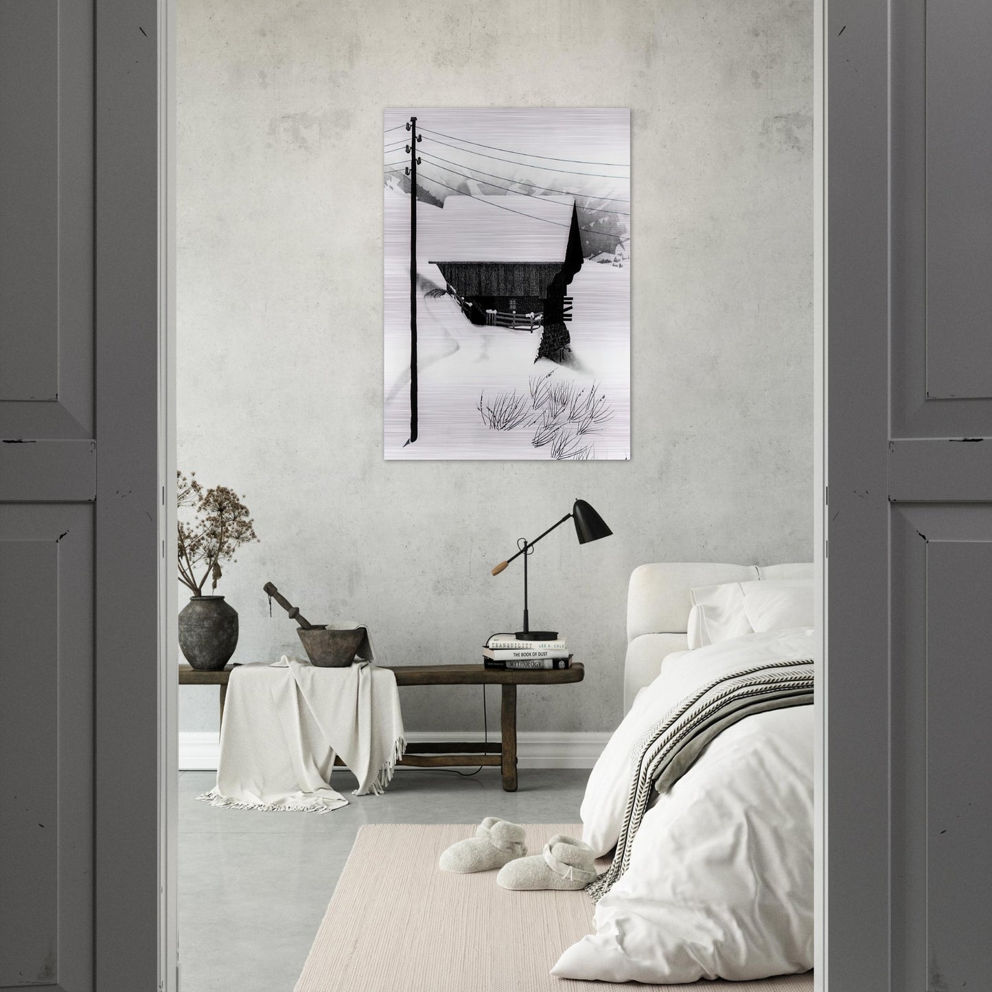 SNOW - MC Escher Brushed Aluminum Print - 70x100 cm / 28x40 inches | MC Escher Aluminum Print | MC Escher Prints