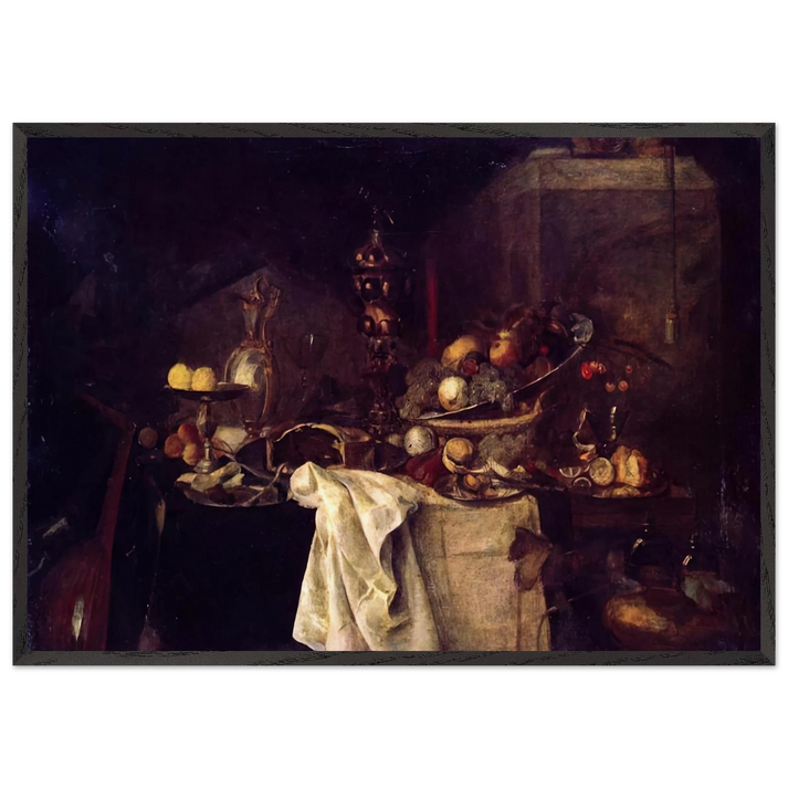 LA DESERTE AFTER JAN DAVIDSZ DE HEEM 1893 - Henri Matisse 70x100 cm / 28x40 inches Framed Art Print – Black Wooden Frame