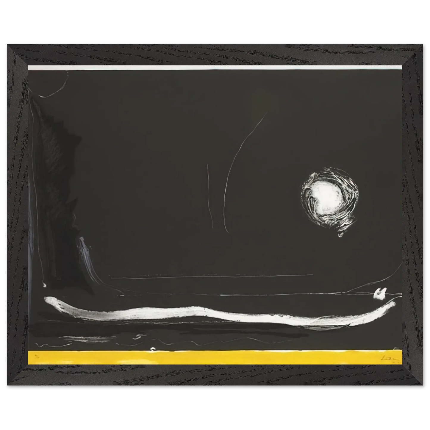 Helen Frankenthaler - Yellow Jack - 1985 Wall art - 27x35 cm / 11x14 Inches - Premium Wooden Framed Poster With Fine Art Paper - White frame