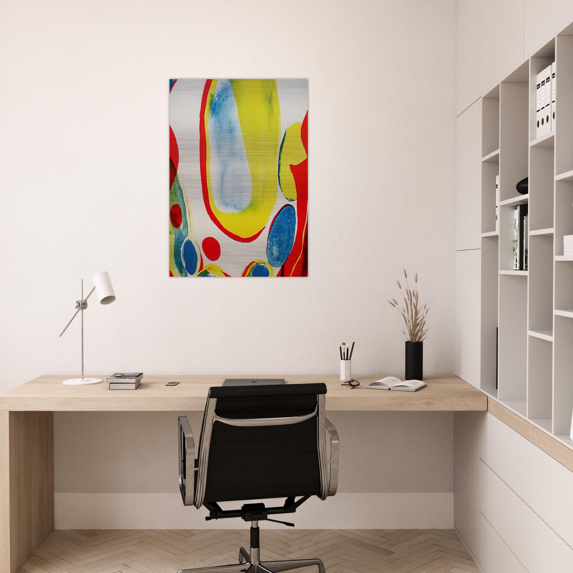 Red, Yellow and Blue - Alice Baber Brushed Aluminum Print - 70x100 cm / 28x40 inches | Alice Baber Aluminum Print | Alice Baber Prints