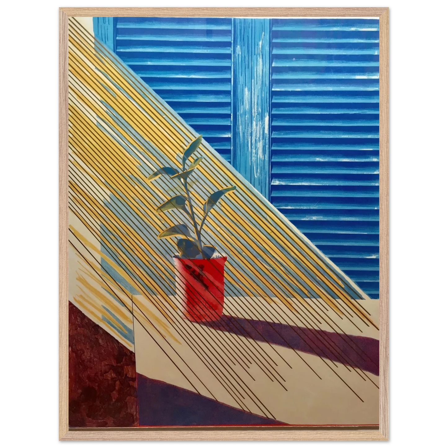 David Hockney - David Hockney Wall art - A1 (59.4 x 84.1  cm) - Premium Wooden Framed Poster With Fine Art Paper - Black frame