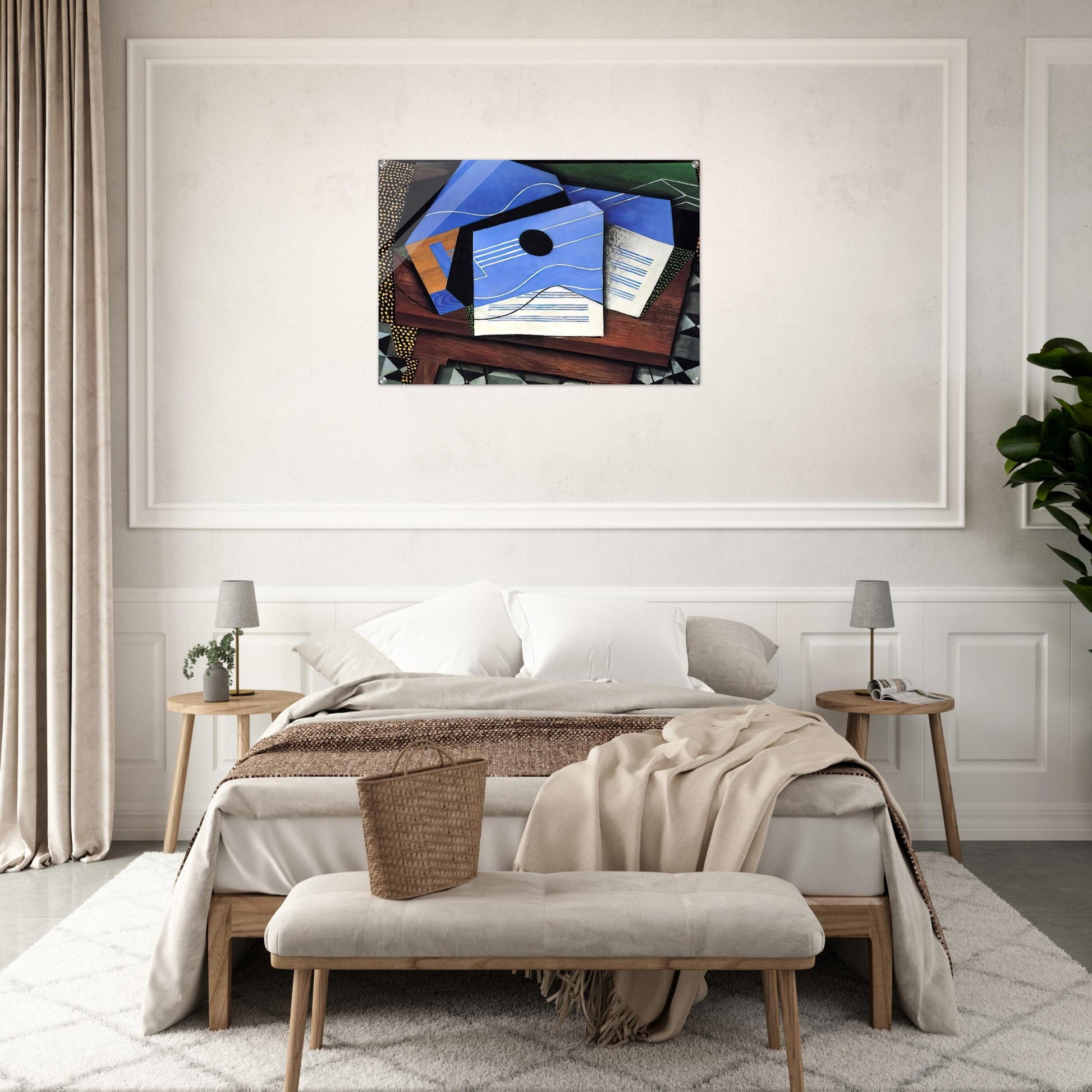 GUITAR ON A TABLE 1915 - Juan Gris Acrylic Print - 70x100 cm / 28x40″ inches