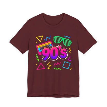 Música de la vieja escuela de los 90: ambiente arcade, clásico vintage de los 90. Camiseta retro de los 90 con la frase "Amo los años noventa".
