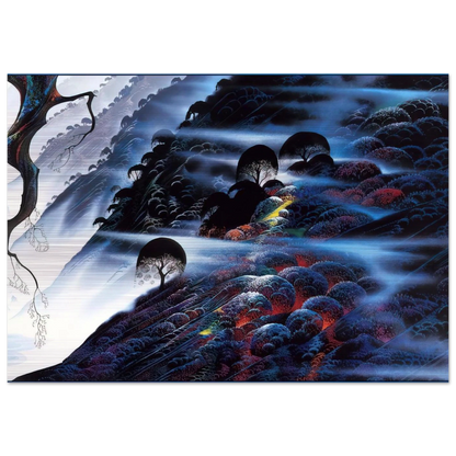 Blue Light - Eyvind Earle Brushed Aluminum Print - 70x100 cm / 28x40 inches | Eyvind Earle Aluminum Print | Eyvind Earle Prints