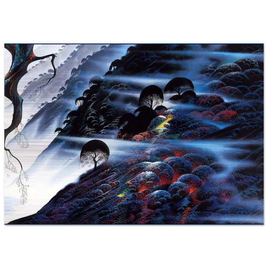 Blue Light - Eyvind Earle Brushed Aluminum Print - 70x100 cm / 28x40 inches | Eyvind Earle Aluminum Print | Eyvind Earle Prints