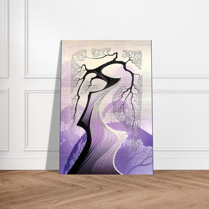 Carmel Cypress - Eyvind Earle Brushed Aluminum Print - 70x100 cm / 28x40 inches | Eyvind Earle Aluminum Print | Eyvind Earle Prints