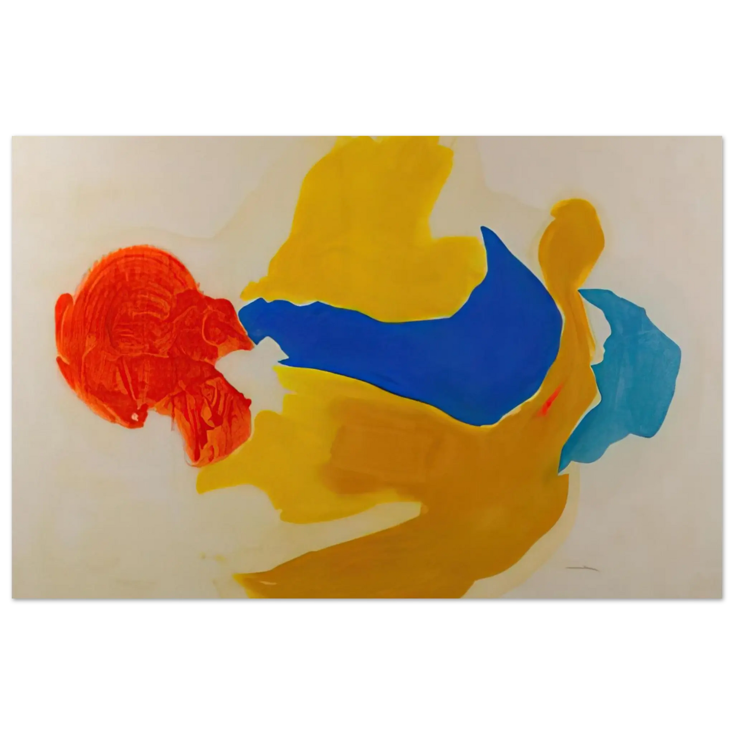 Helen Frankenthaler - Blue Jay - 1963  United States Wall art - A1 (59.4 x 84.1  cm) - Premium Wooden Framed Poster With Fine Art Paper - White frame