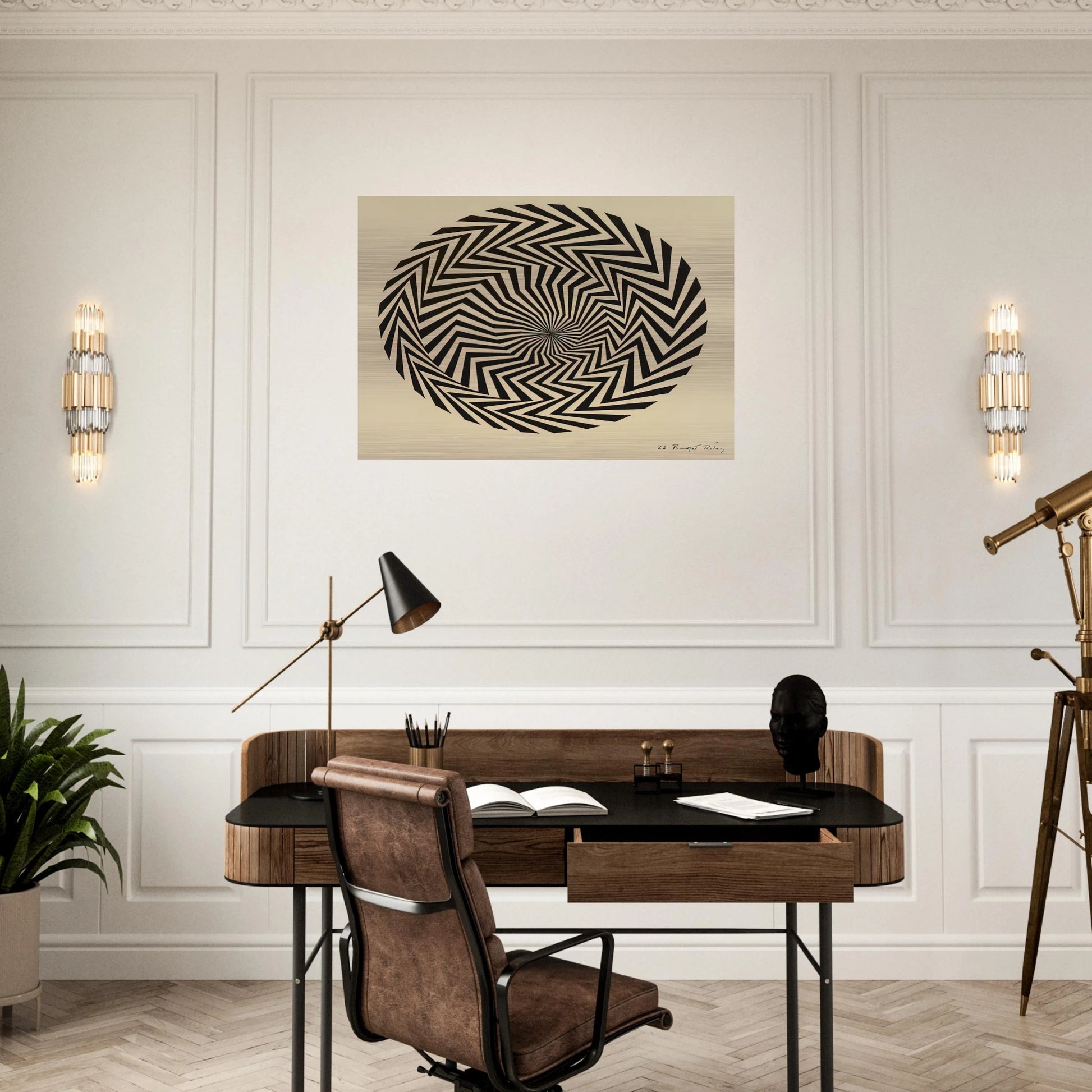 BLAZE STUDY 1962 - Bridget Riley Brushed Aluminum Print - 70x100 cm / 28x40 inches | Bridget Riley Aluminum Print | Bridget Riley Prints
