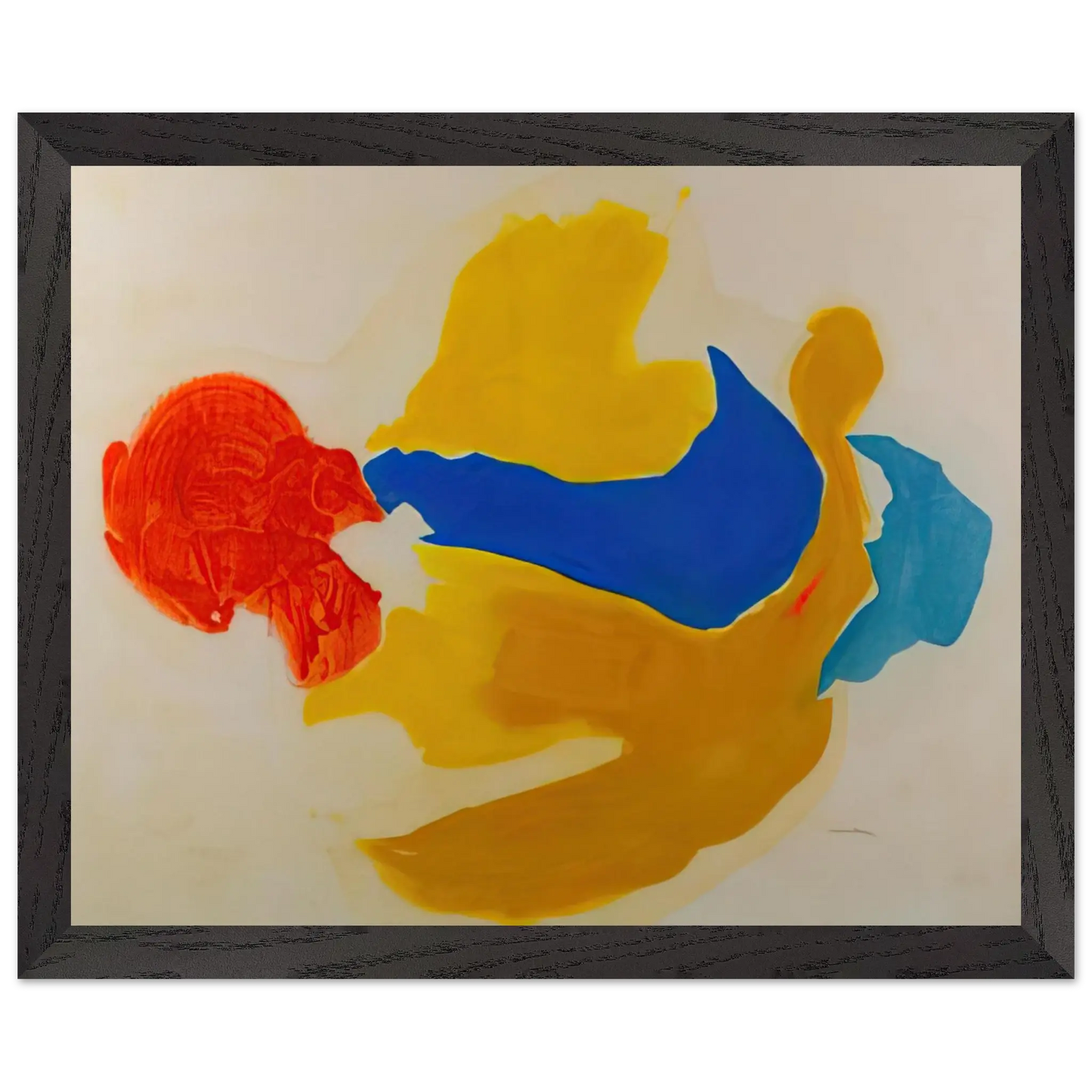 Helen Frankenthaler - Blue Jay - 1963  United States Wall art - 70x100 cm / 28x40 Inches - Premium Wooden Framed Poster With Fine Art Paper - Wood frame
