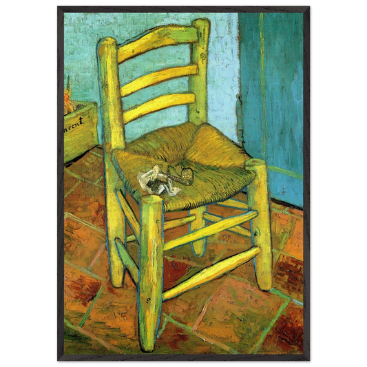 Van Goghs Chair - Vincent van Gogh 70x100 cm / 28x40 inches Framed Art Print – Black Wooden Frame