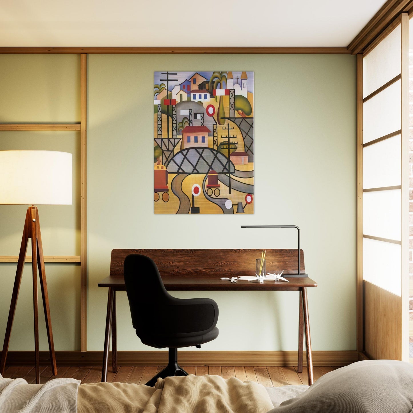 E.F.C.B. Estrada de Ferro Central do Brasil - Tarsila do Amaral Brushed Aluminum Print - 70x100 cm / 28x40 inches | Tarsila do Amaral Aluminum Print | Tarsila do Amaral Prints
