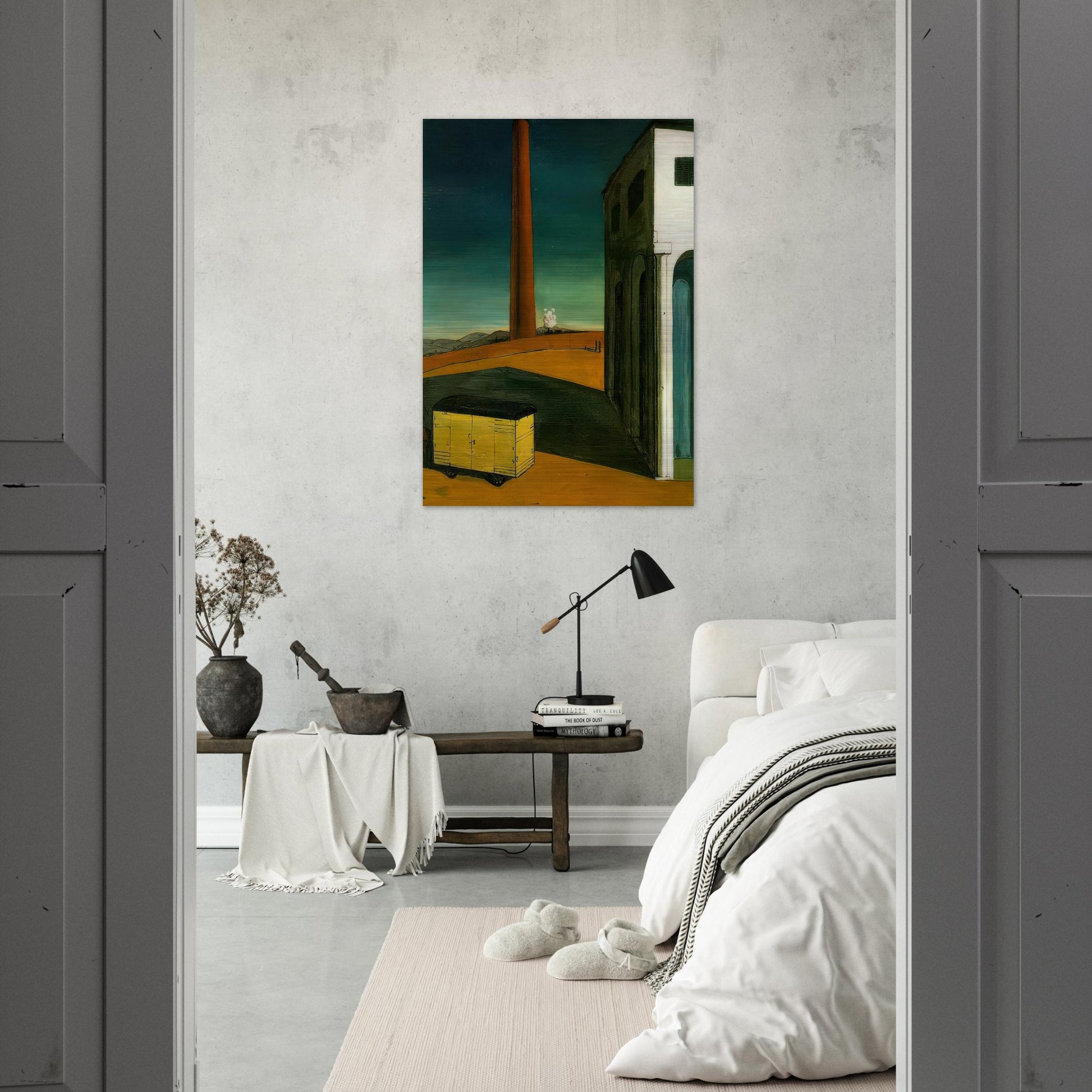 THE ANGUISH OF DEPARTURE 1914 - Giorgio de Chirico Brushed Aluminum Print - 70x100 cm / 28x40 inches | Giorgio de Chirico Aluminum Print | Giorgio de Chirico Prints