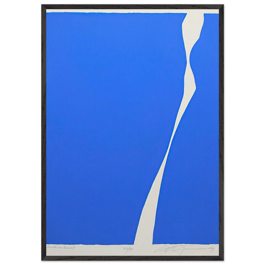 White On Blue II - 1969 - Adja Yunkers 70x100 cm / 28x40 inches Framed Art Print – Black Wooden Frame