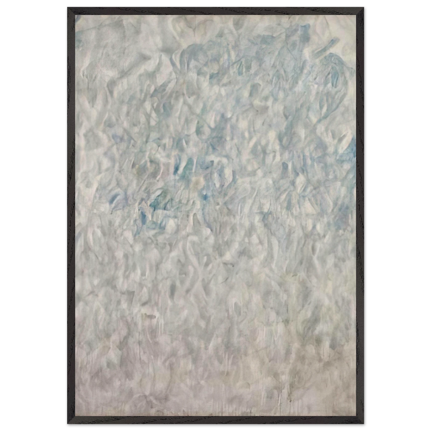 Amerika  Grey Blue  - Sam Francis 70x100 cm / 28x40 inches Framed Art Print – Black Wooden Frame
