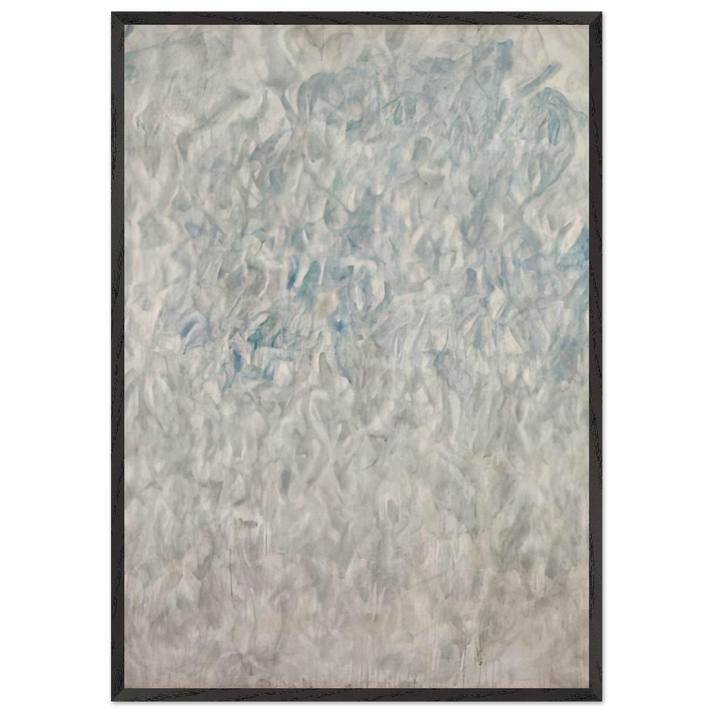 Amerika  Grey Blue  - Sam Francis 70x100 cm / 28x40 inches Framed Art Print – Black Wooden Frame