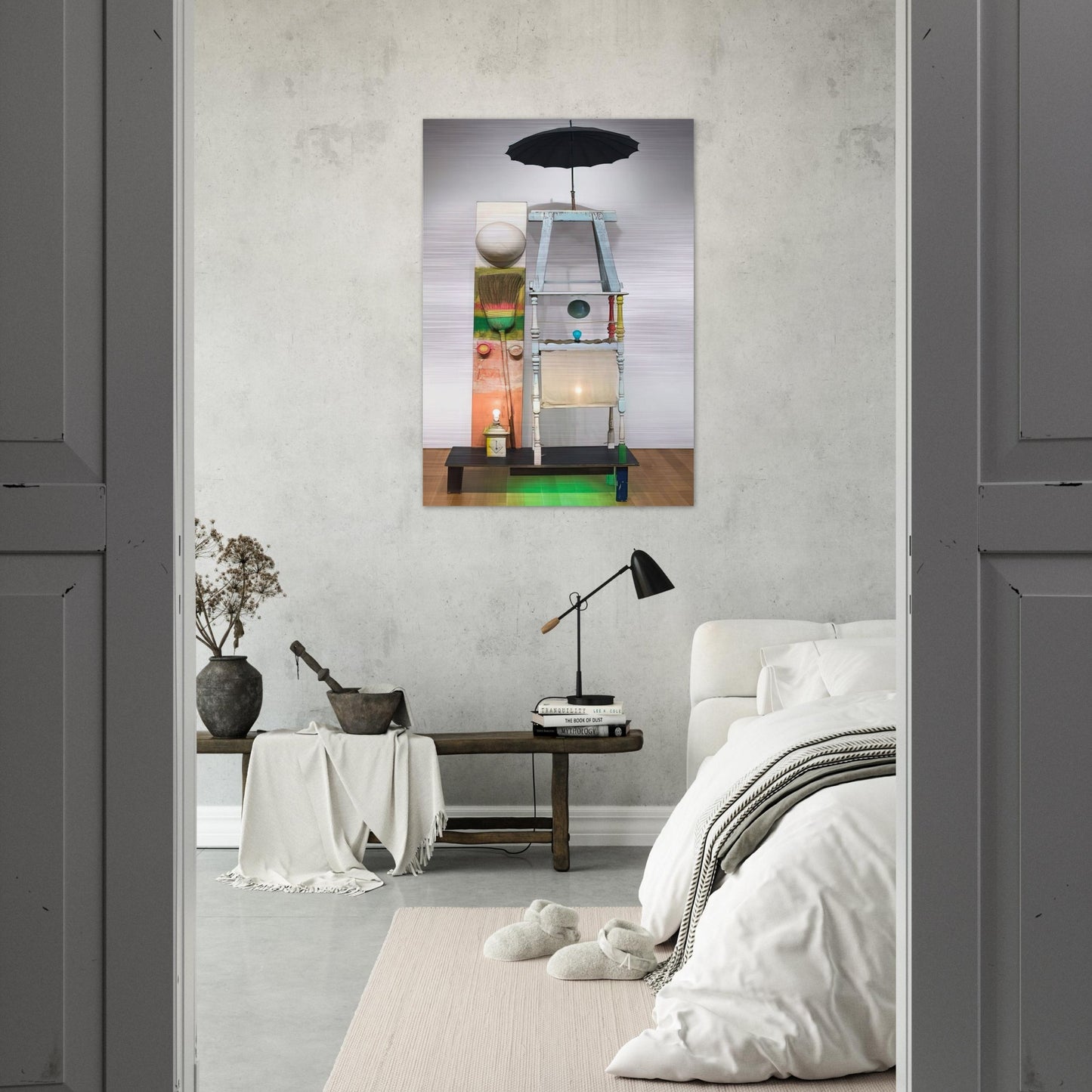 THE TOWER 1957 - Robert Rauschenberg Brushed Aluminum Print - 70x100 cm / 28x40 inches | Robert Rauschenberg Aluminum Print | Robert Rauschenberg Prints