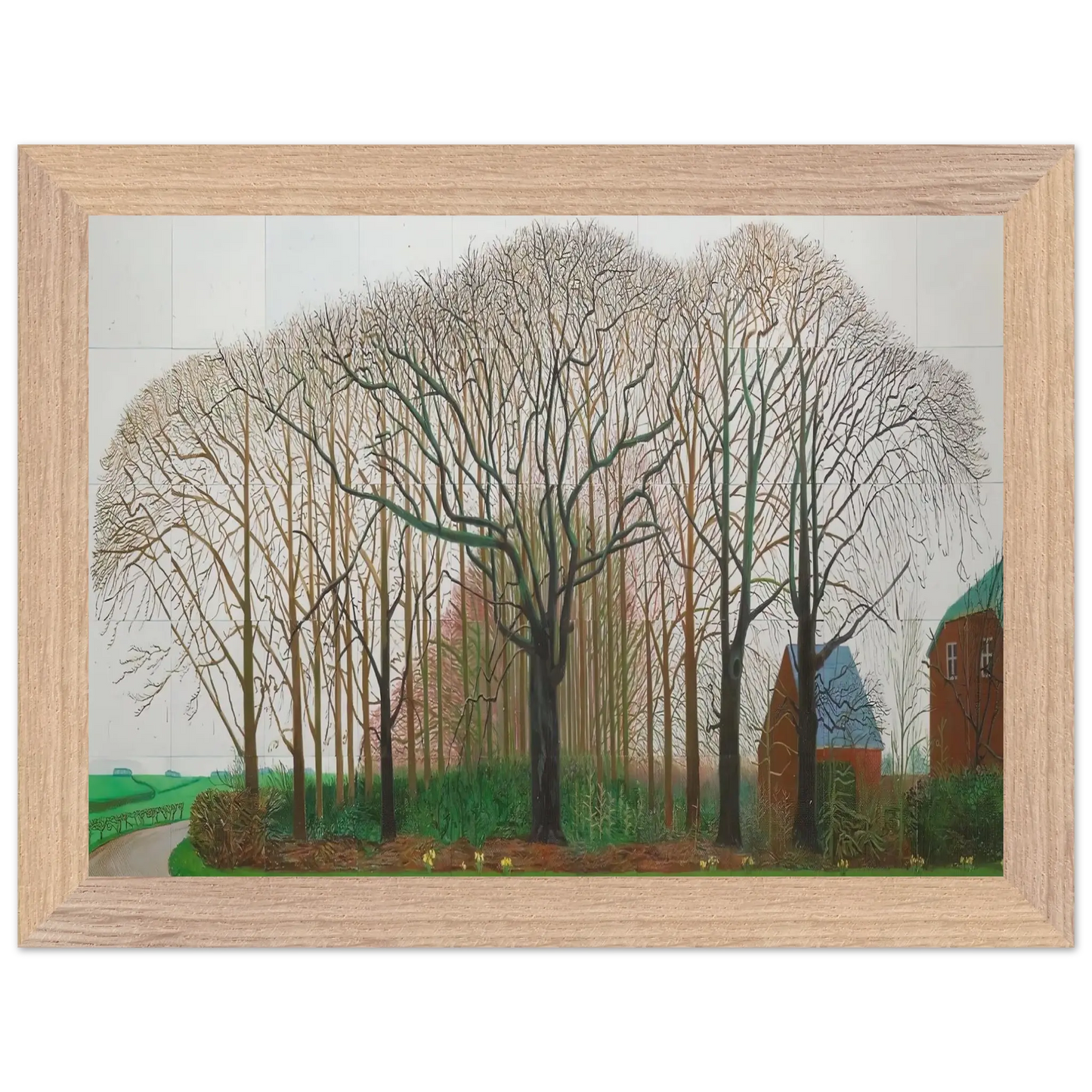 David Hockney - David Hockney Wall art - A3 (29.7 x 42  cm) - Premium Wooden Framed Poster With Fine Art Paper - White frame