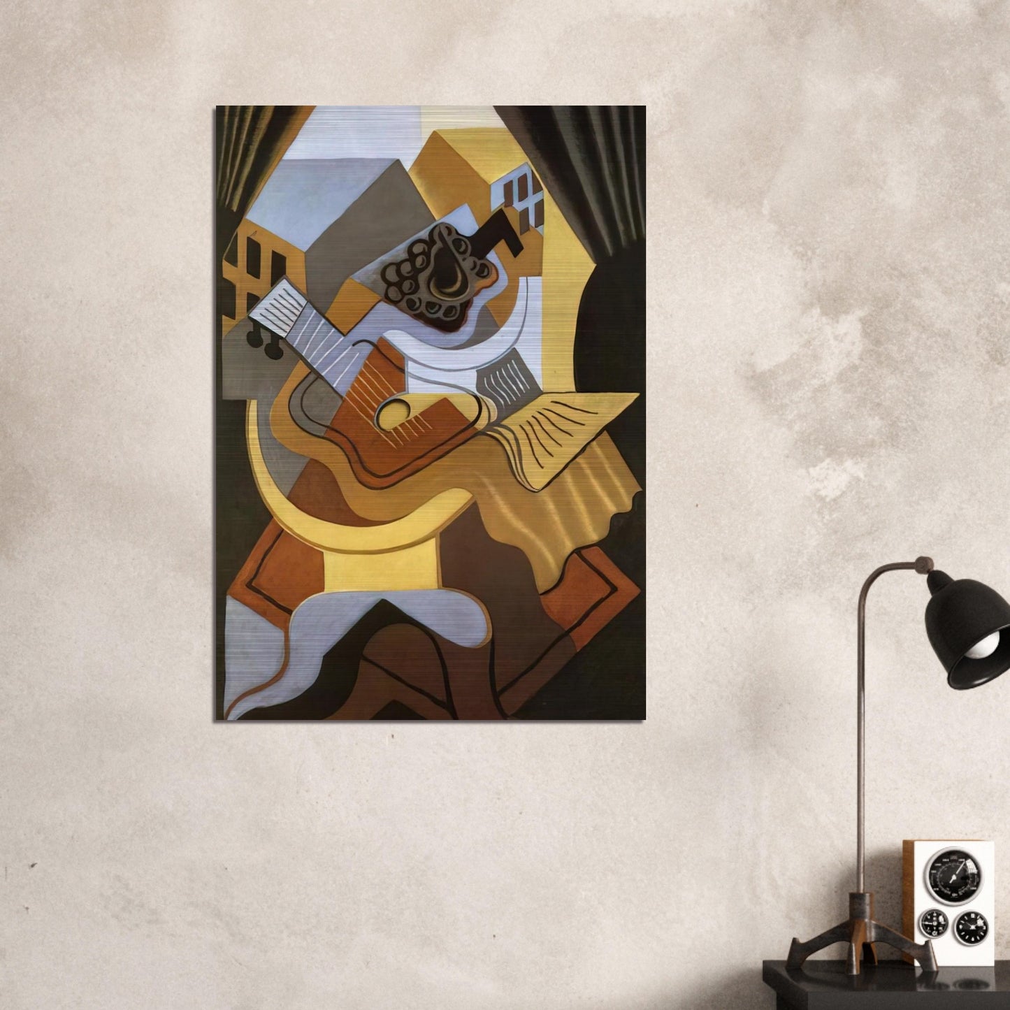 PEDISTAL TABLE IN FRONT OF THE WINDOW 1921 - Juan Gris Brushed Aluminum Print - 70x100 cm / 28x40 inches | Juan Gris Aluminum Print | Juan Gris Prints