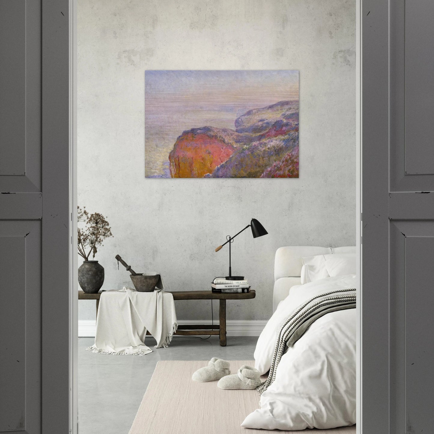 Cliff near Dieppe in the Morning - claude monet Brushed Aluminum Print - 70x100 cm / 28x40 inches | claude monet Aluminum Print | claude monet Prints