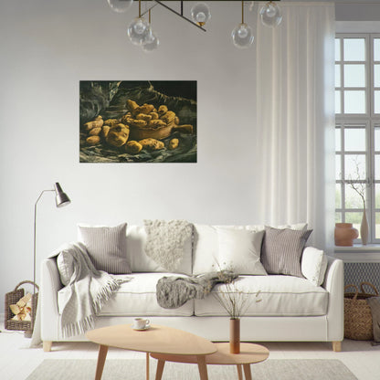 Still life with an Earthern bowl and potatoes - Vincent van Gogh Brushed Aluminum Print - 70x100 cm / 28x40 inches | Vincent van Gogh Aluminum Print | Vincent van Gogh Prints