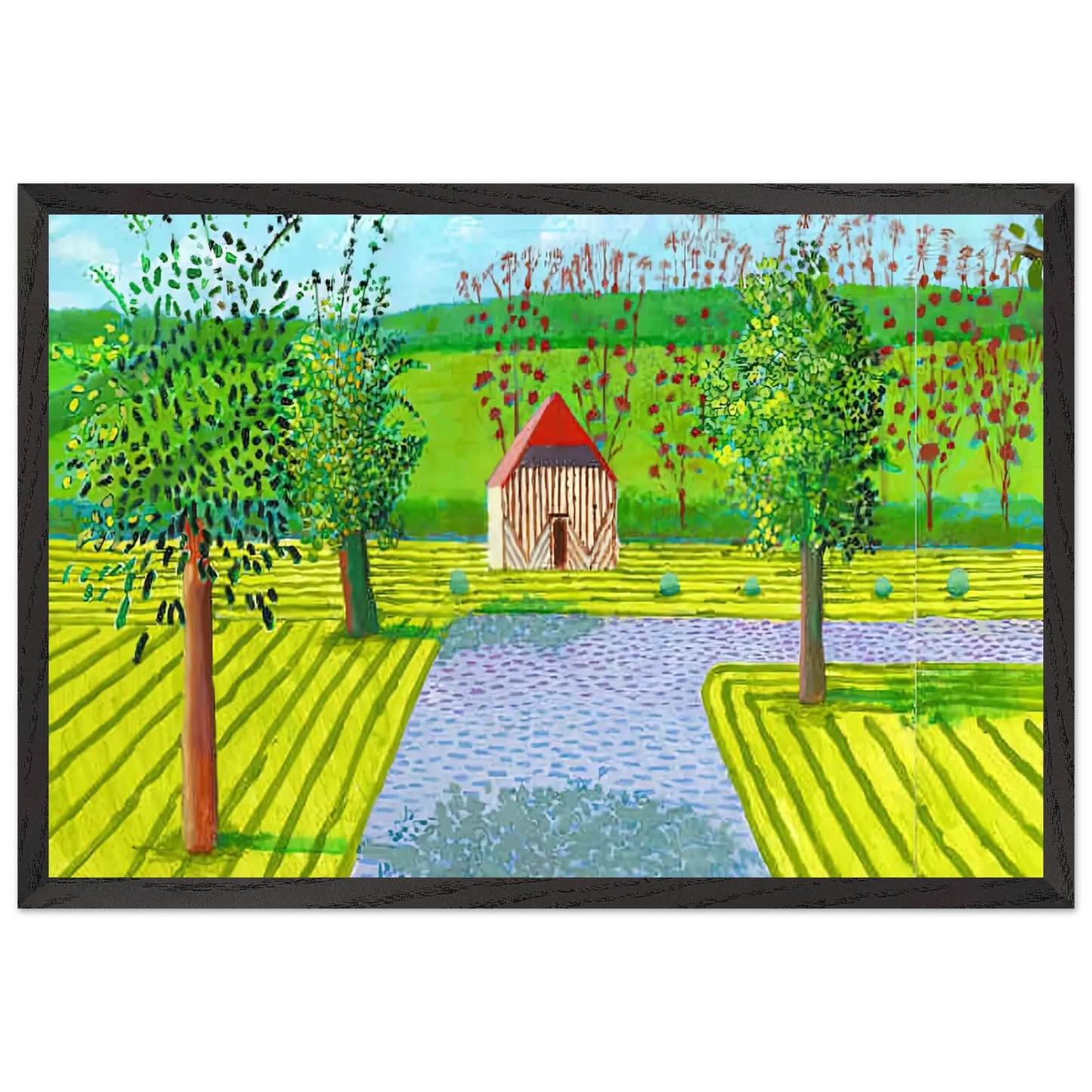 David Hockney - David Hockney Wall art - 70x100 cm / 28x40 Inches - Premium Wooden Framed Poster With Fine Art Paper - Black frame