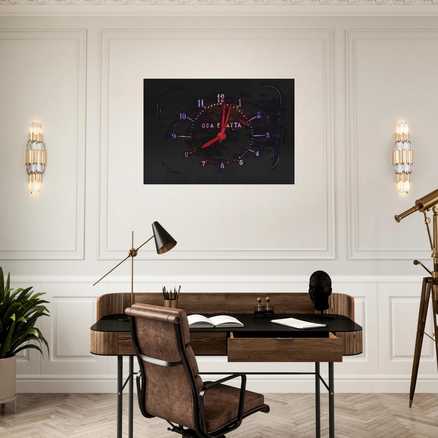 The Exact Time - 1973 - Mario Schifano Brushed Aluminum Print - 70x100 cm / 28x40 inches | Mario Schifano Aluminum Print | Mario Schifano Prints