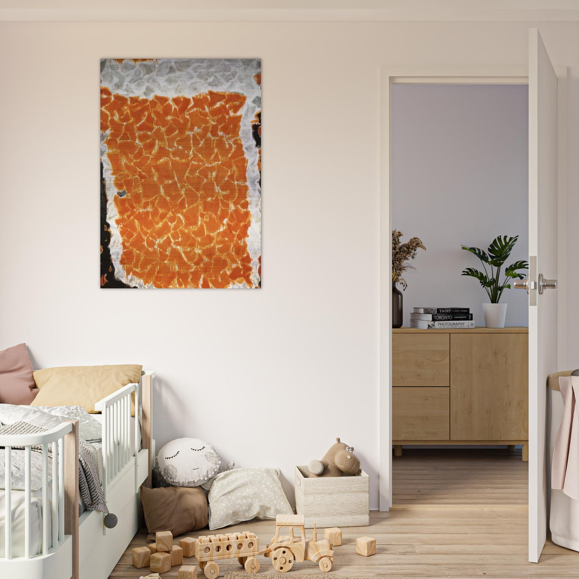 Big Orange - Sam Francis Brushed Aluminum Print - 70x100 cm / 28x40 inches | Sam Francis Aluminum Print | Sam Francis Prints