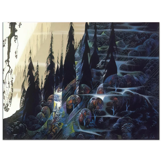Eyvind Earle - Black Spruce  75x100 cm / 30x40inches Fine Art Poster